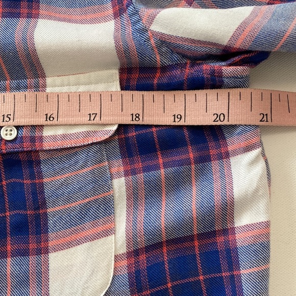 Paige Blue & Peachy Plaid Long Sleeve Flannel From Nordstrom. **See Note… - Picture 11 of 12